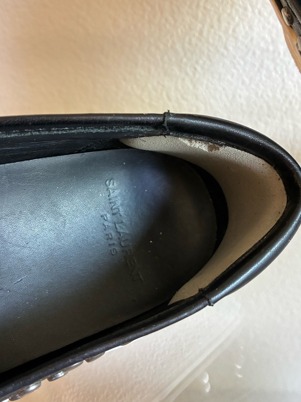 Saint Laurent 37.5 Black Studded Slip-On Sneakers - Picture 8 of 10